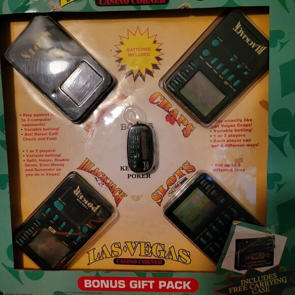 Las Vegas Casino Micro Games Gift Pack Handheld Games Poker Craps Blackjack Slot - Picture 6 of 12